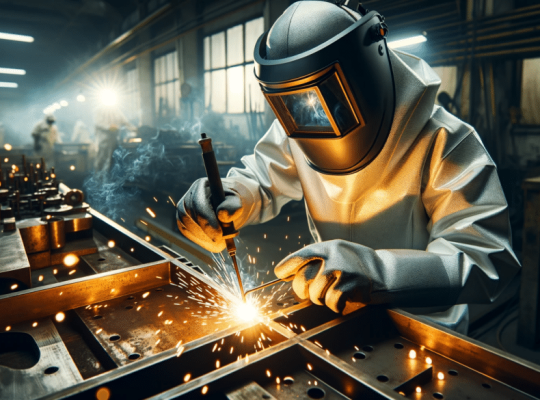 DALL·E-2024-01-05-13.23.28-An-image-of-an-engineer-in-a-protective-suit-brazing-metal-pieces-together.-The-engineer-should-be-wearing-a-safety-helmet-gloves-and-a-shield-to-pr-1024x585